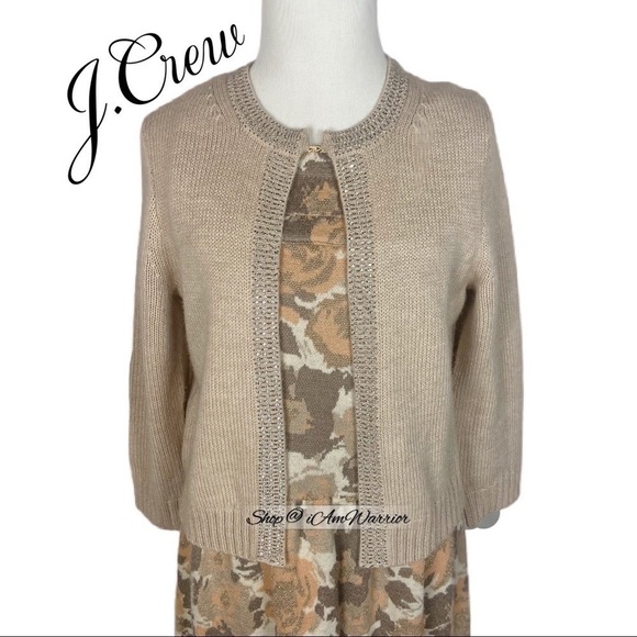 J.Crew Collection jeweled trim ecru cardigan *shop@iamwarrior - Picture 3 of 10